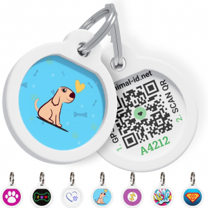 QR code pet id tags with green logo | Animal-id.net