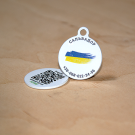 Designer QR pet id tag I love Ukraine