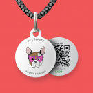 Designer QR Pet ID Tag Hero