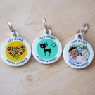 Designer QR Pet ID Tag Miss Meow