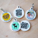 Designer QR Pet ID Tag Miss Meow