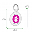 Designer QR Pet ID Tag Pink Paw