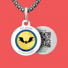 Designer QR pet id tag Vampire Bat