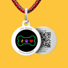 Designer QR Pet ID Tag Bingo Bone