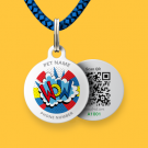 Designer QR pet id tag WOW