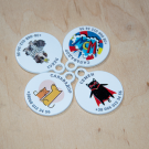 Designer QR pet id tag Super cat