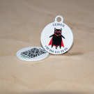 Designer QR pet id tag Super cat