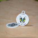 Designer QR pet id tag Super hero