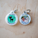 Designer QR pet id tag Miss Meow