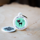 Designer QR pet id tag Miss Meow