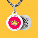Designer QR pet id tag Princess Girl