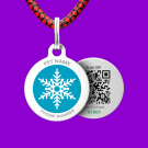Designer QR pet id tag Winter's tale