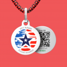 Designer QR Pet ID Tag Little Patriot
