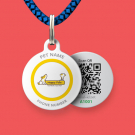 Social QR pet id tag Happy paw | Animal-id.net