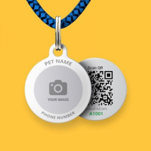 QR pet id tags with a photo of your choice | Animal-id.net