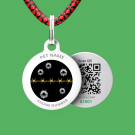 Designer QR pet id tag Defender with a tail
