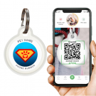 Designer QR pet id tag Superpower