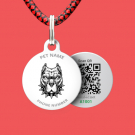 Designer QR pet id tag Watch out!