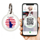 Designer QR pet id tag Freedom