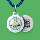 Social QR pet id tag, pet tag Happy Dog | Animal-id.net