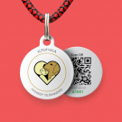 Social QR pet id tag, pet tag Big Heart | Animal-id.net
