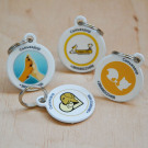 Social QR pet id tag, pet tag Big Heart | Animal-id.net