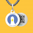 Designer QR pet id tag The goose on the loose