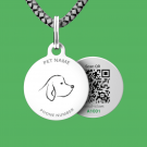 Designer QR pet id tag Portrait