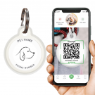 Designer QR pet id tag Dog sketch