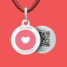 Designer QR pet id tag Love's everywhere