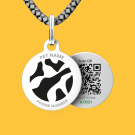 Designer QR pet id tag Black and White