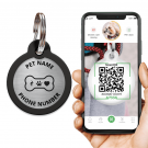 Engraved QR pet tag Bingo Bone