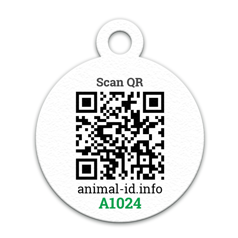 QR code pet id tags with green logo | Animal-id.net
