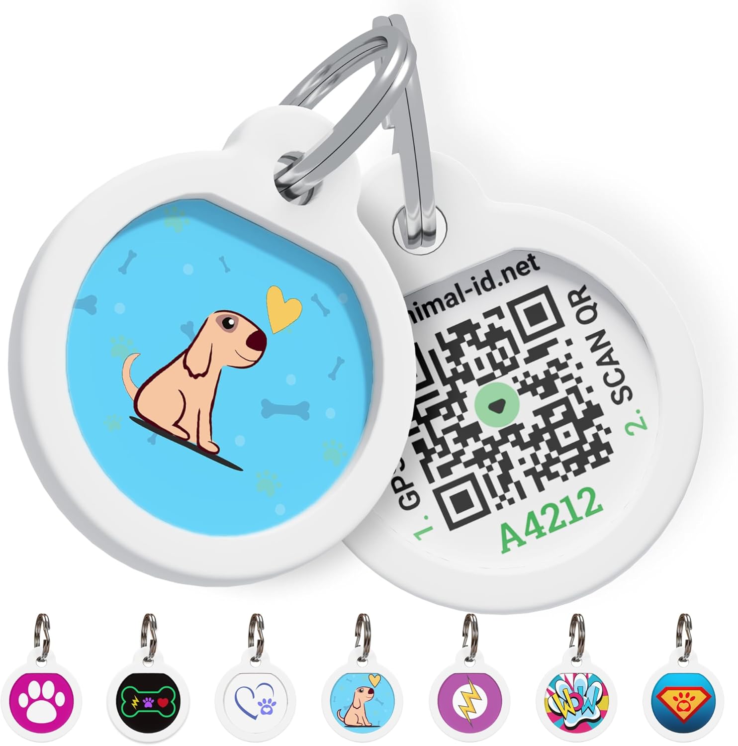 QR code pet id tags with green logo | Animal-id.net