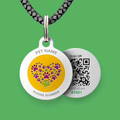Designer QR pet tag Your heart