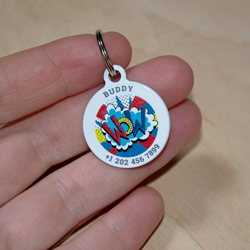 Designer QR pet id tag WOW