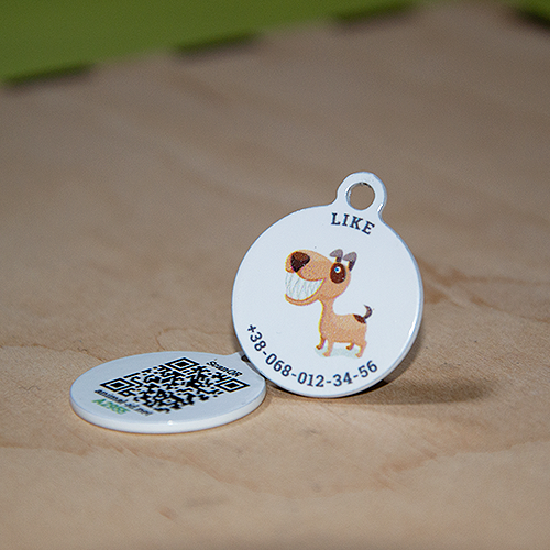 Designer QR pet id tag Funny Dog