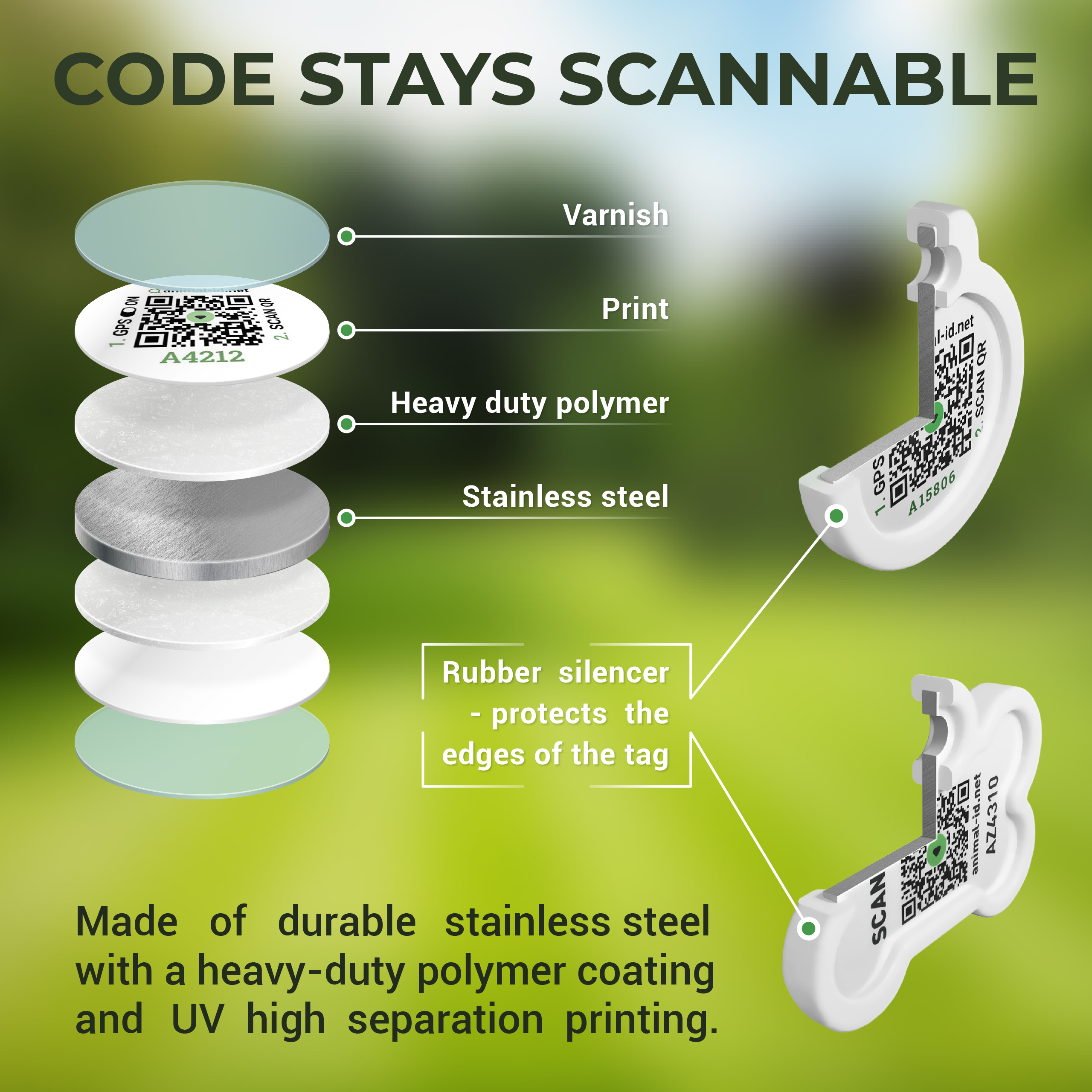 Custom QR Pet Tag | Stainless Steel | Animal ID