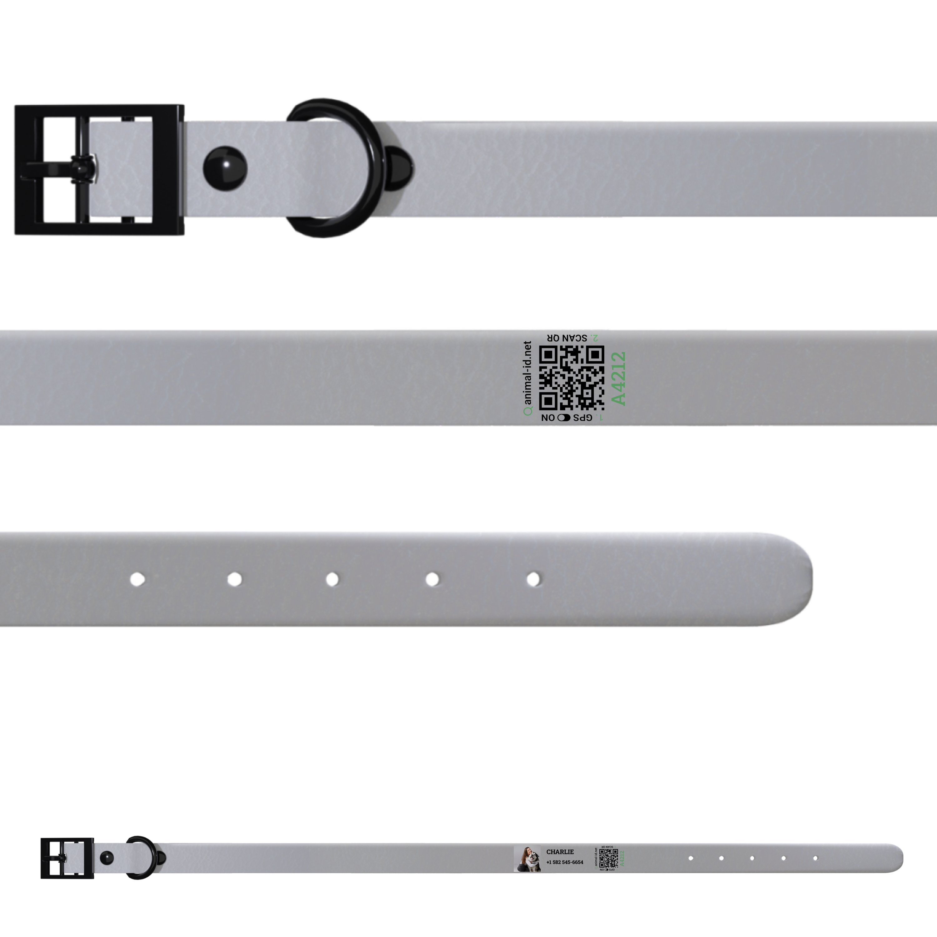 Biothane Dog Collar with QR Code Size XL | Animal ID