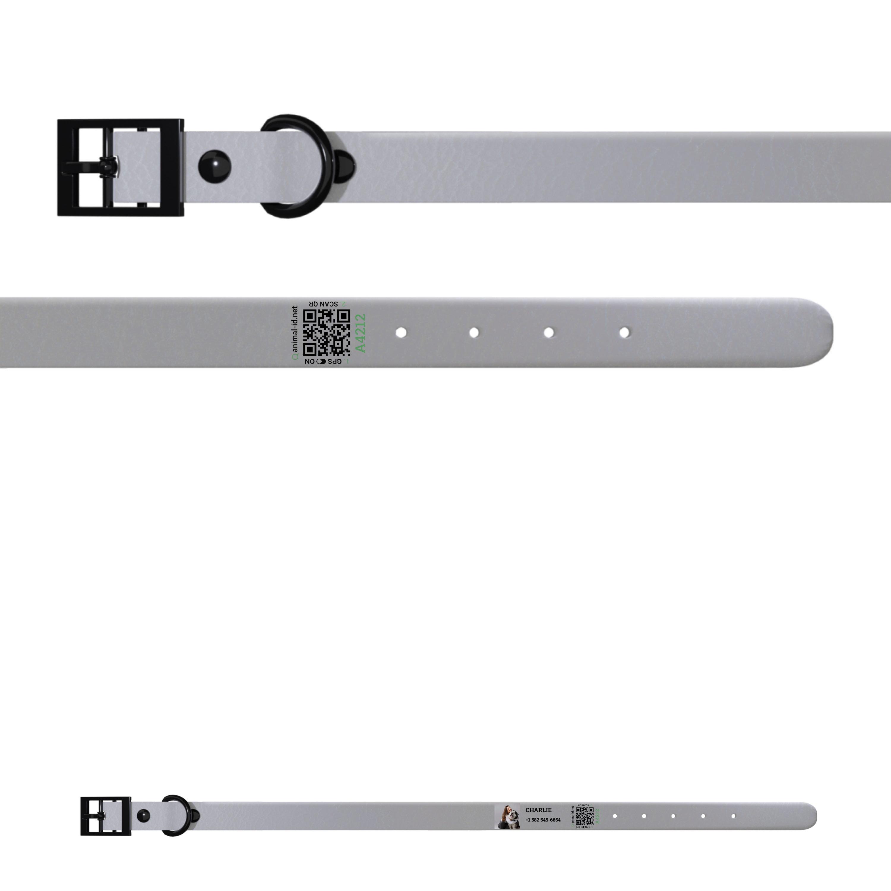 Biothane Dog Collar with QR Code Size L | Animal ID