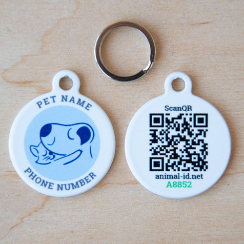 Social QR pet id tag "Best Friends"