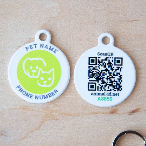 Social QR pet id tag "Happy Animals"