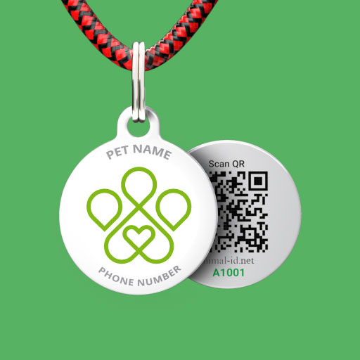 Social QR pet id tag "Friendly Paw"