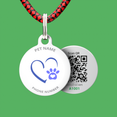 Designer QR Pet ID Tag Together Forever