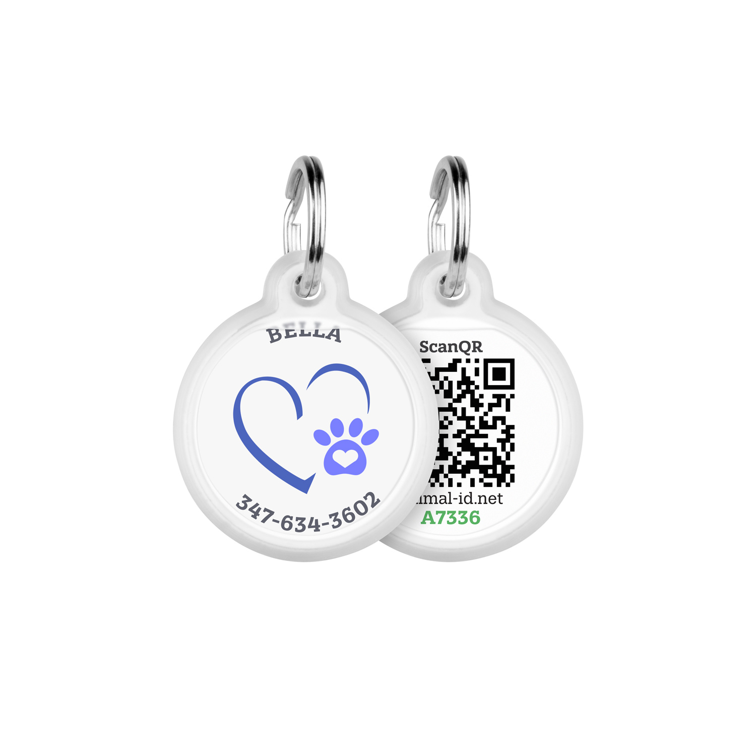 Designer QR Pet ID Tag Together Forever