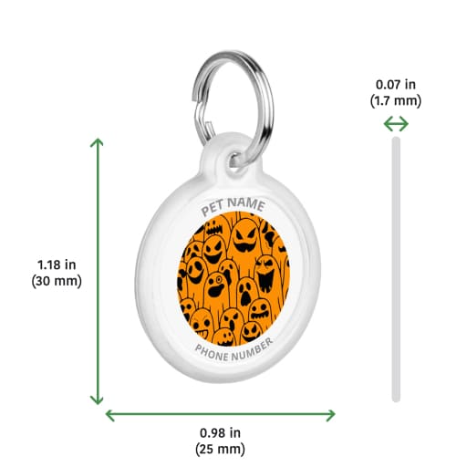 Designer QR pet id tag Happy Halloween