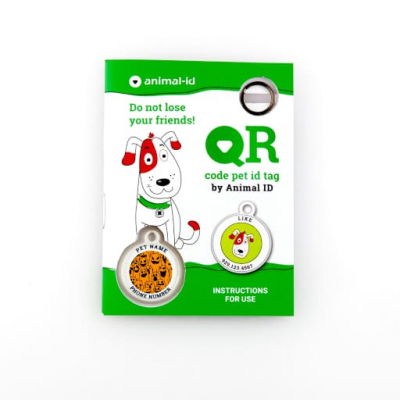 Designer QR pet id tag Happy Halloween