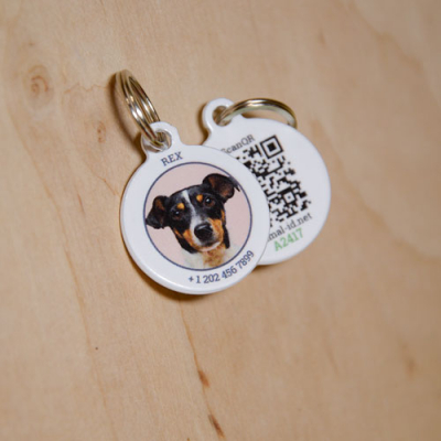 Personalized QR pet id tag Animal ID 