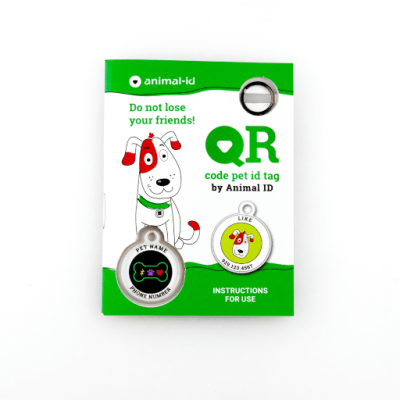 Designer QR pet id tag Bingo Bone