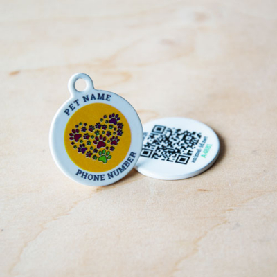 Designer QR pet tag Your heart